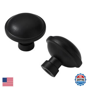 10-Pack Large Cabinet Knobs Matte Black 1-3/4" Zinc Drawer Pulls